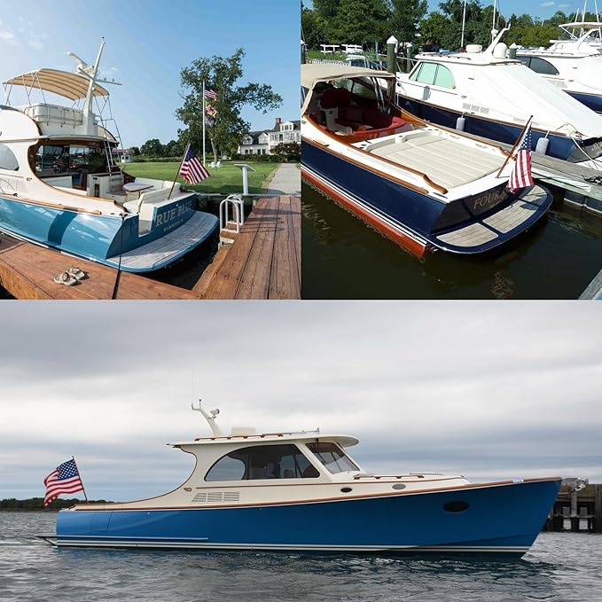 American Flag 12x18 Boat Flags Outdoor Heavy Duty - Embroidered USA 1x1.5 Ft Flags - Heavy Duty Banner US Nylon Sewn Stripes Indoor with 2 Brass Grommets