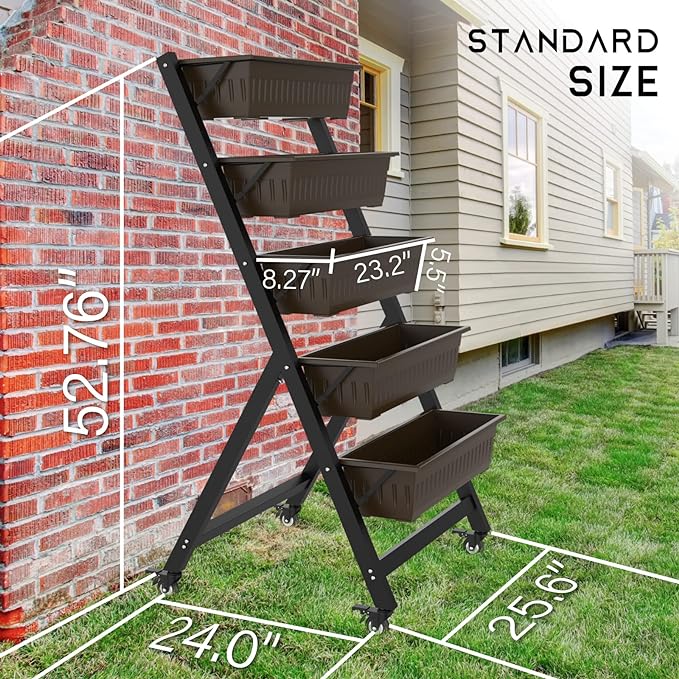 G TALECO GEAR Vertical Garden Planter, Vertical Raised Garden Bed Planter Box with 5 Container Boxes, Grow Your Herb Vegetables Flowers Indoor and Outdoor (5-Tier)