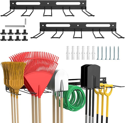 Garage Wall-Mounted Rack, Tool Storage Rack, Shed Shelf, Garden Tool Rack, Hanging Storage Rack for Yard Tools, for Suncast Shed Accessories (2-Pack)