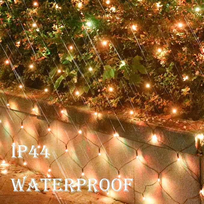360 LED Christmas Net String Lights Outdoor, 21ft x 5ft Waterproof Warm White Mesh Giant Net, 8 Modes Connectable Fairy Lights for Bushes Tree Garden Home Party Decor