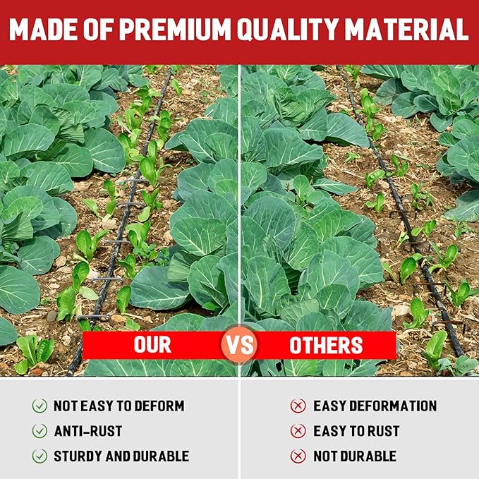 4 Inch 200 Pack Landscape Staples Galvanized Garden Stakes Anti-Rust Landscape Pins for Weed Barrier Fabric, Artificial Turf and Landscape Fabric