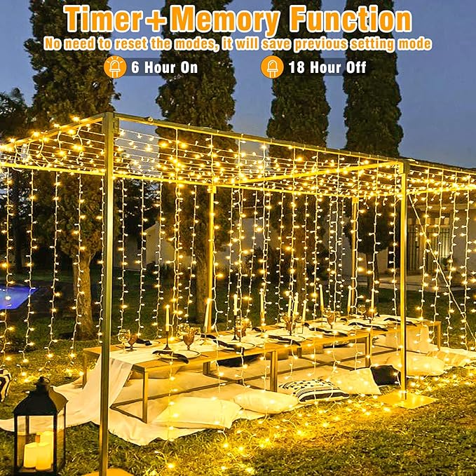 100ft 300 LED String Lights Outdoor Indoor Waterproof Clear Wire Christmas String Lights, Plug in Warm White Twinkle Fairy Lights for Bedroom Wedding Tree Christmas Decorations