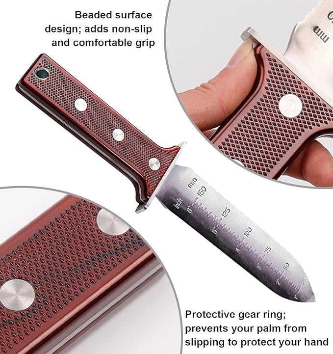 Gardening Hori Hori Garden Knife - Gardening Knife,Soil Knife, Serrated Side Weeding Knife,Digging Knife,Garden Knives With Sheath,Full Tang Hori Hori Knife