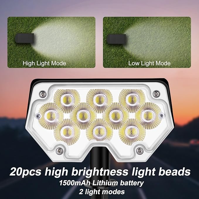 All-New Solar Spot Lights Outdoor Waterproof，20 LEDs Solar Tree Lights with 2 Modes,Landscape Spotlights for Pathway, Patio, Garden, Trees,Flag,Pool (4 Pack,White Light)