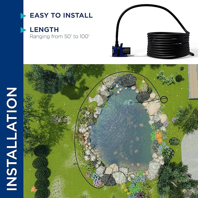 Alpine Corporation 100' PVC Tubing with 5/8" Inside Diameter for Ponds and Fountains, Black