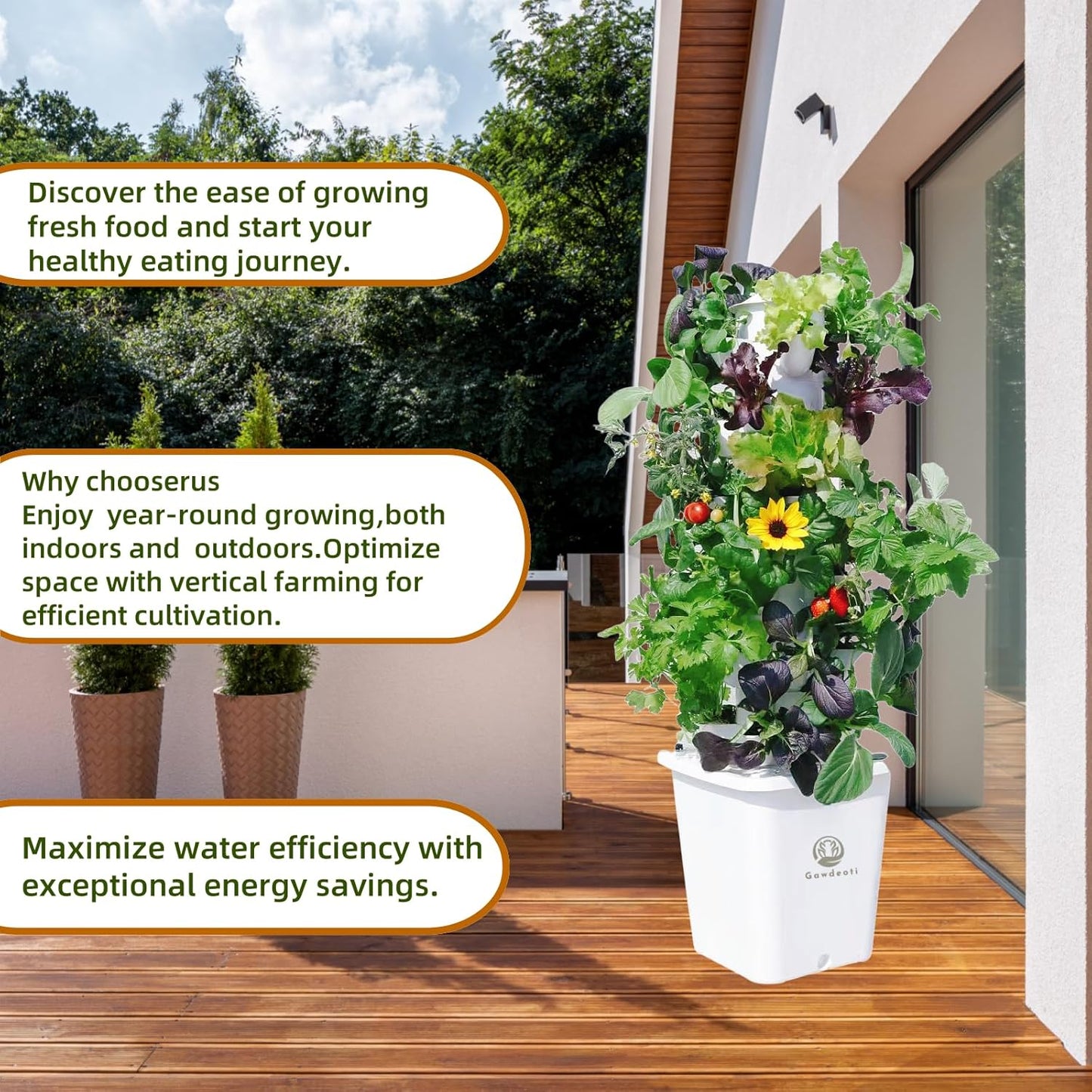 Hydroponic Growing System Kit - Indoor Smart Hydroponic Vertical Garden,Hydroponic Vegetable System,30 Pods,with Pump System and Automatic Timer, White