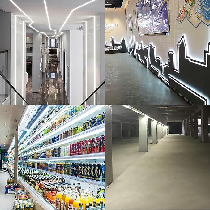 15M/49.2ft 24V COB LED Strip Light Waterproof IP65 Cool White 6000K Uniform Glow 5760LEDs CRI 93+ Flexible LED Tape Lights for DIY Cabinet Bedroom Kitchen Home Decor(No Power Supply)