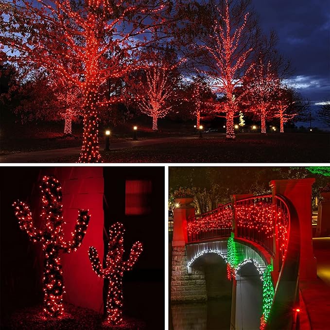 66Ft 200LED Fairy Lights Plug in, Waterproof String Lights Outdoor & Indoor 8 Modes with Timer, Valentines Light Bedroom Decor, Twinkle Light for Girl's Room Garden Christmas Decorations (Red)