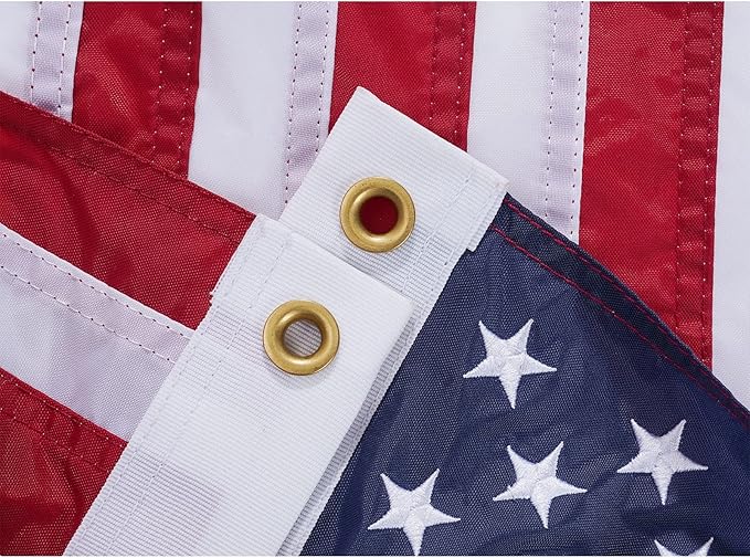 American Flag 16x24 Boat Flags Outdoor Heavy Duty Embroidered USA 1.3x2Ft Flags - Heavy Duty Banner US Nylon Sewn Stripes Indoor with 2 Brass Grommets