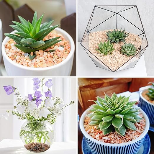 20lbs Peach Pebbles for Plants, 3/8inch Small Rocks for Succulent Cactus Plants, Natural Polished Pebbles, River Rocks for Plants, Vases, Garden