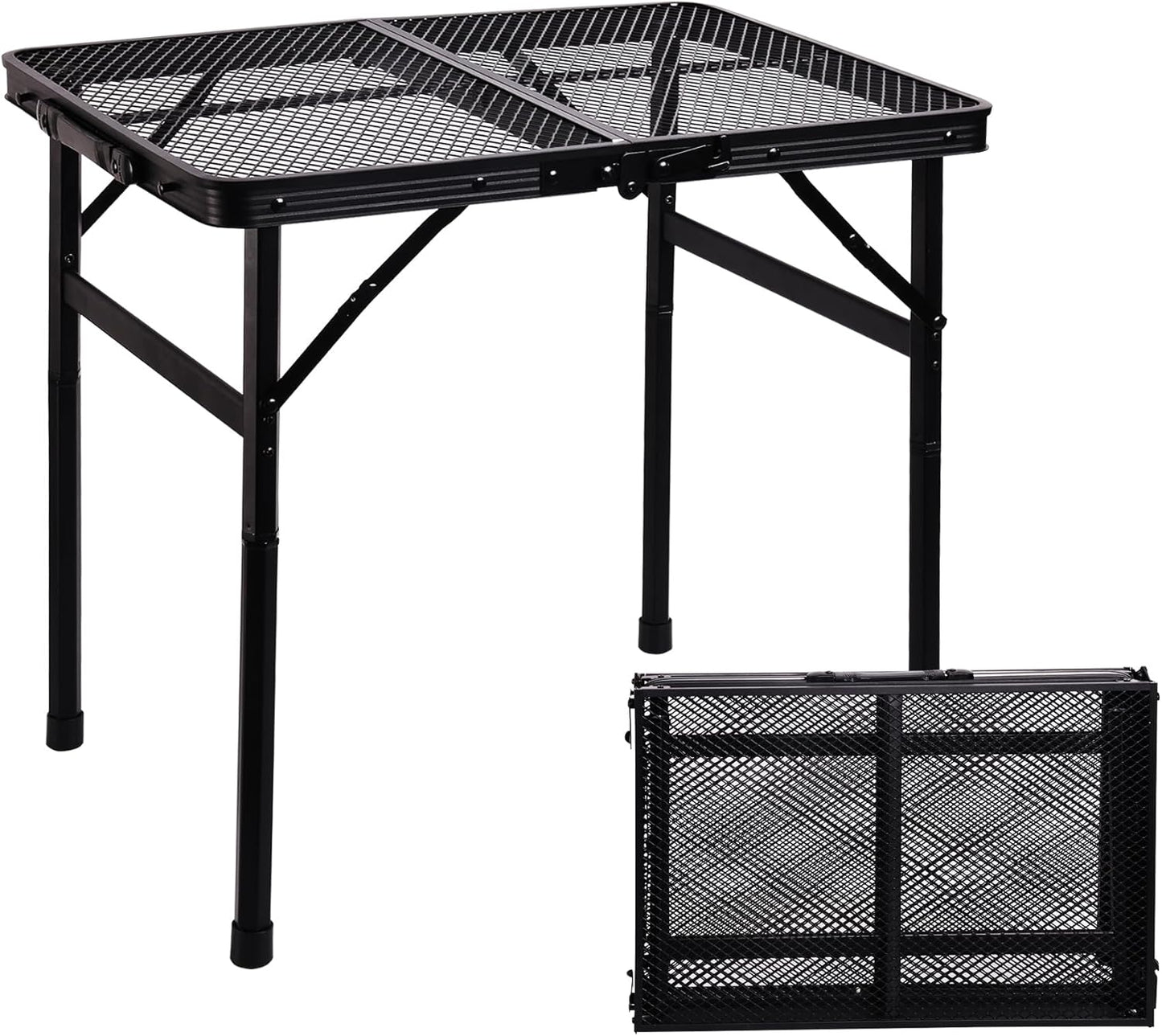 23”L×15”W×22”H Small Metal Folding Table, Camping Grill BBQ Side Table for Outdoor Garden Patio Yard- Portable Lightweight, Compact Grill Stand