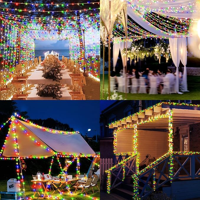 Heceltt 360 LED 118 FT String Lights Outdoor, 8 Modes Easter Lights Plug in, IP44 Waterproof Led String Lights with Timer and Memory for Easter Yard Party Garden Decorations (Multicolor)
