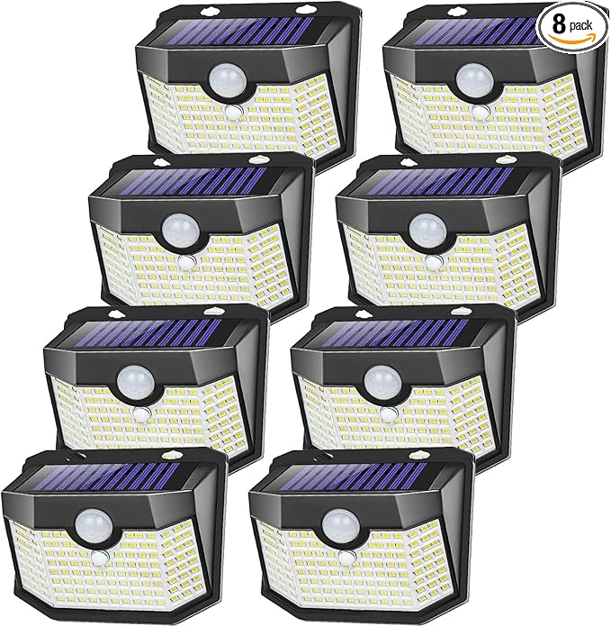 Aootek Solar Outdoor Lights 8 Packs,Motion Sensor Outdoor Lights with 3 Lighting Modes,Solar Lights Outdoor Waterproof for Garden Patio Garage Yard Deck