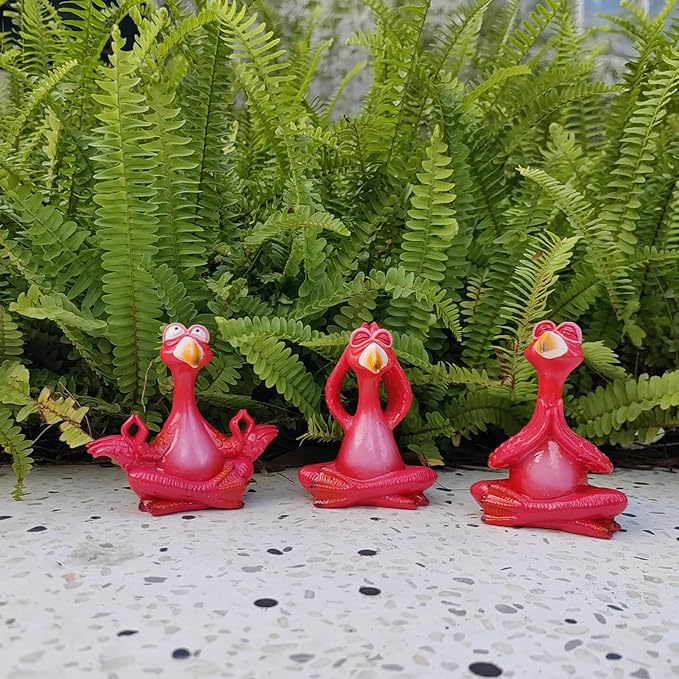 4-Inch Mini Yoga Flamingo Set – Resin Flamingo Statues for Home and Garden Decor – Fun Hawaii-Inspired Flamingo Gift for Women, Friends, and Family