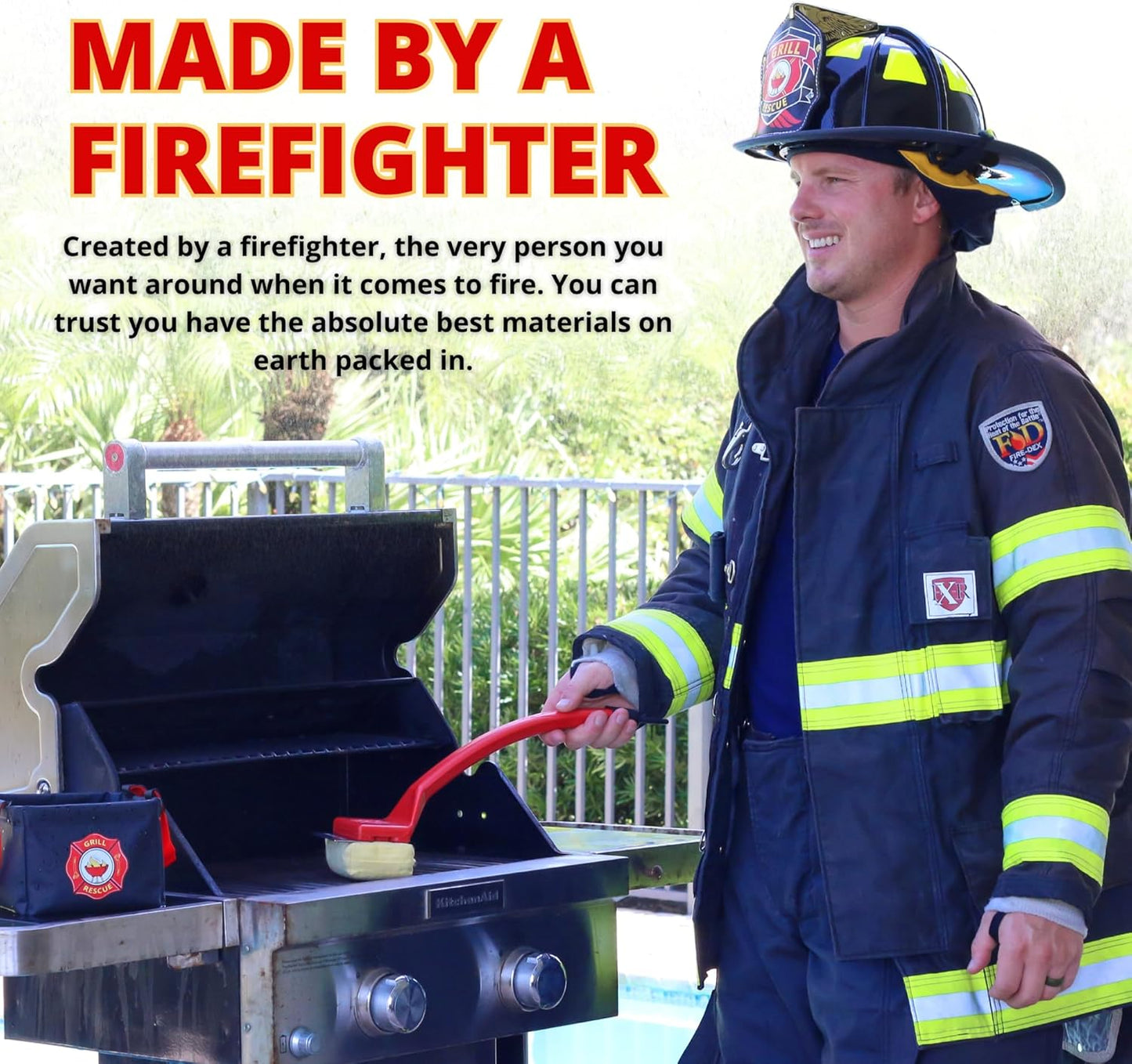 Grill Rescue BBQ Replaceable Scraper Cleaning Head, Bristle Free - Durable and Unique Scraper Tools for Cast Iron or Stainless-Steel Grates, Barbecue Cleaner (Non Scraper Brush)