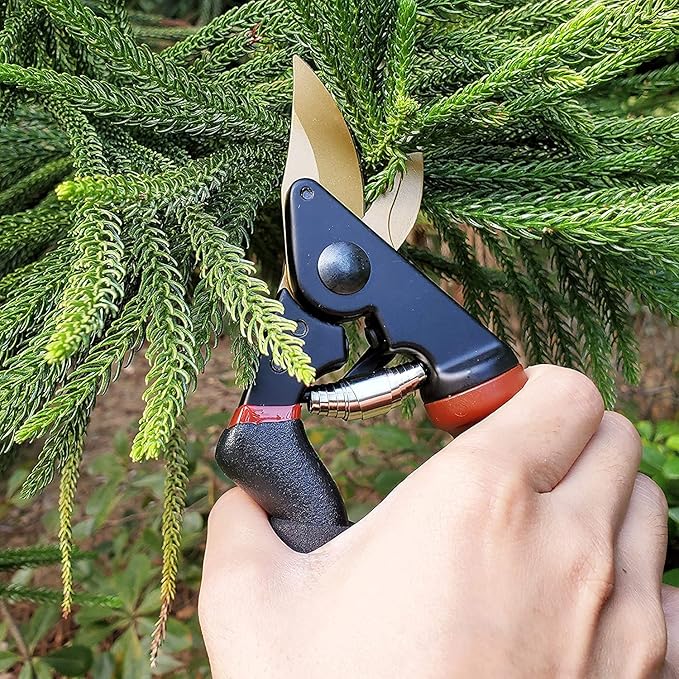 gonicc 8.5" Professional Rotating Bypass Titanium Coated Pruning Shears(GPPS-1014), Secateurs, Scissors, Pruners with Heavy Duty SK5 Blade. Soft Cushion Grip Handle for Everyone.
