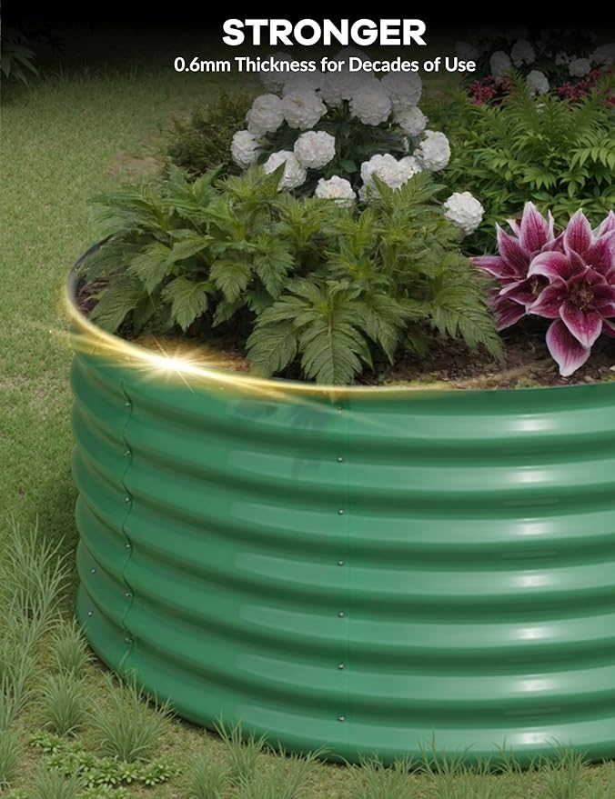 2 Pcs Raised Garden Beds Outdoor 8x4x1.5ft - Galvanized Steel Planter Box for Vegetables, Flowers, Rust-Resistant Garden Box, Easy Assembly Raised Beds, Durable Planters for Outdoor Plants, Green