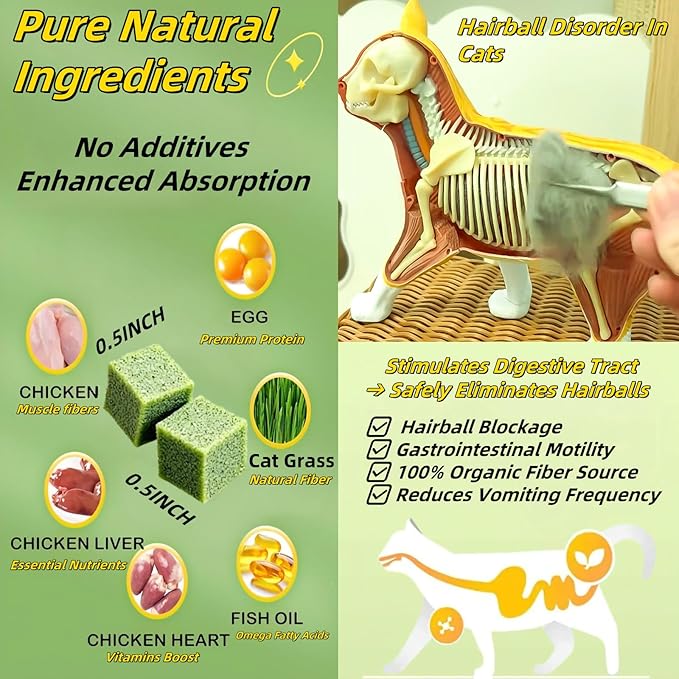 60g/2.12oz Cat Toy Cats Grass Treats, Fish Oil Kitten Grass Catnip Stick for Hairball Removal Teeth Cleaning Cats Edible Freeze Dried Kitty Lickable Chew Dental Snack for Indoor Kitty Food