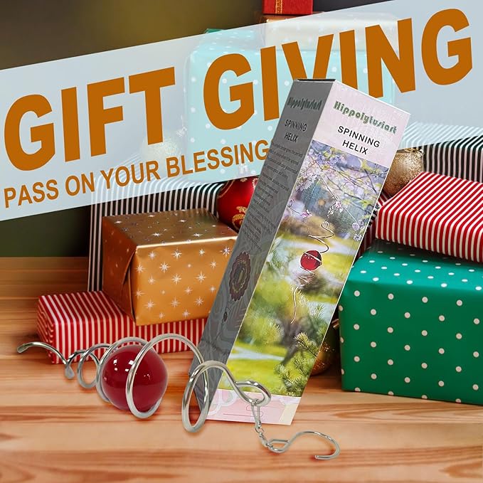 Gazing Ball Spiral Tail Wind Spinner,Decorative Wind Spinner 11inch Tail and 2 inch Glass Orb. Indoor Outdoor Wind Spinner Tail Sun Catcher Garden Decoration-13 inch Height(red)