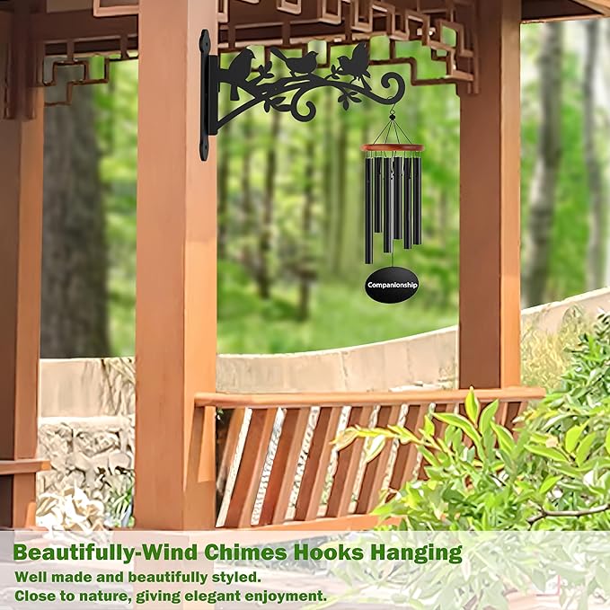 2 Pack Hanging Plant Hanger Outdoor 12-in Bird Feeder Wall Hooks - Heavy Duty Metal Plant Bracket Hook for Hanging Flower Baskets,Wind Chime