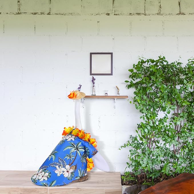 Goose Outfit Yard Porch Goose Clothes Silly Lawn Shirt for 23'' Cement Duck Decorations(Summer)