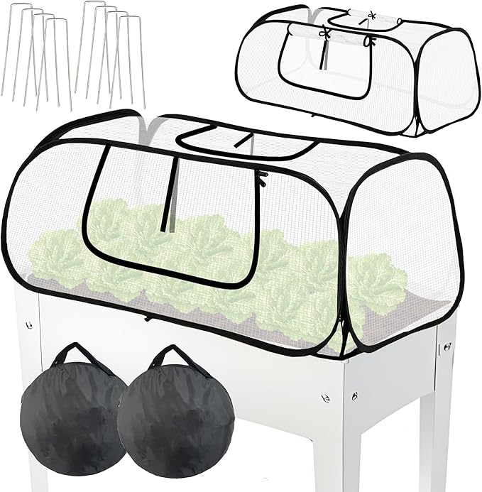 45"*22"*16"Garden Plant Covers with Two Air Hole and Breathable Mesh for Raised Beds, Accelerator Plants Cover, Mini Greenhouse Cover, Frost Cover for Plant Vegetable Seedling Protector 2PCS