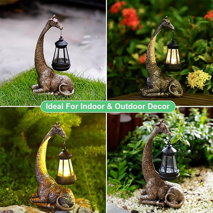 Goodeco 11 "Giraffe Statue for Garden and Home Decor - Ideal for Giraffe & Mom Gifts, Birthdays, Women's Presents, and More! Eye-Catching Ornament for Indoor and Outdoor Use (Giraffe)