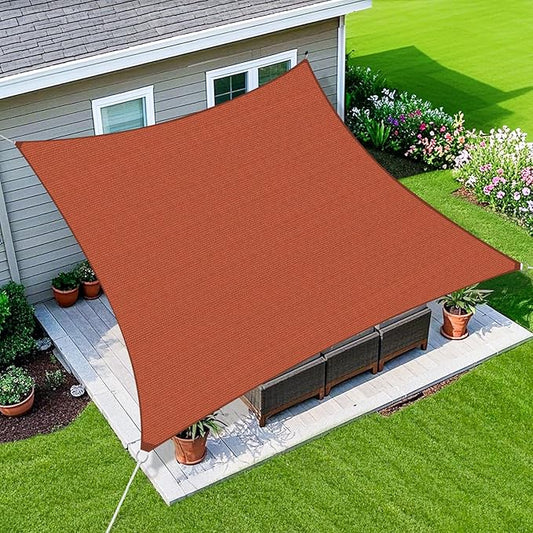 Amagenix Sun Shade Sail 8X24 Curved Edge Outdoor Shade Canopy Rust Red Breathable 95% UV Block Shade Cloth for Patio Garden Backyard (We Make Custom Size)