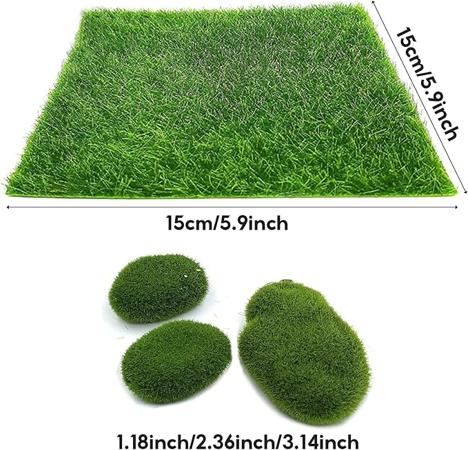 23 Pcs Fairy Garden Miniatures Jumping Spider Enclosure Accessories, Mini Bridge Fence Pond Street Lamps Mushroom Lawn Figurines Garden Decorations for Jumping Spider Habitat