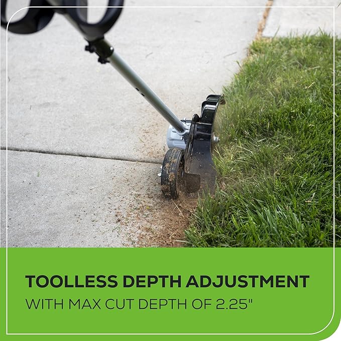 Greenworks 40V 8" Brushless Edger, 4.0Ah USB Battery and Charger Included