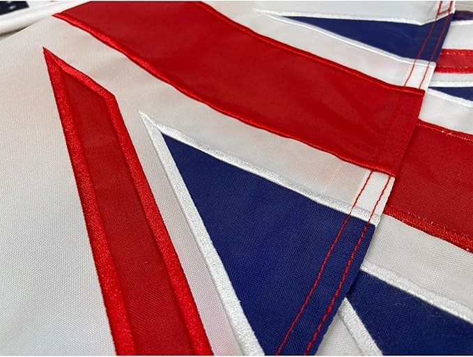 Homissor British Flag 12x18 Union Jack England Boat Flags Embroidered Sewn Stripes United Kingdom 1x1.5 UK Flag Heavy Duty Outdoor