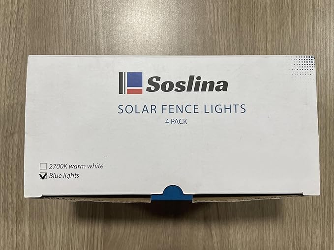 4 Pack Solar Step Lights Outdoor Waterproof, Solar Wall Lights Outdoor, Last All Night, Solar Fence Lights for Fence Garden Step Yard Decking Patio (Blue)