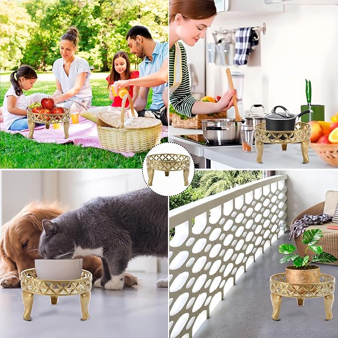 2 Pack Plant Stand, Anti-Rust Planter Stands for Indoor Plants, Metal Plant Stands Outdoor, Round Flower Pot Stands for Multiple Plants, Display Shelves Potted Plant Holders for Garden Patio