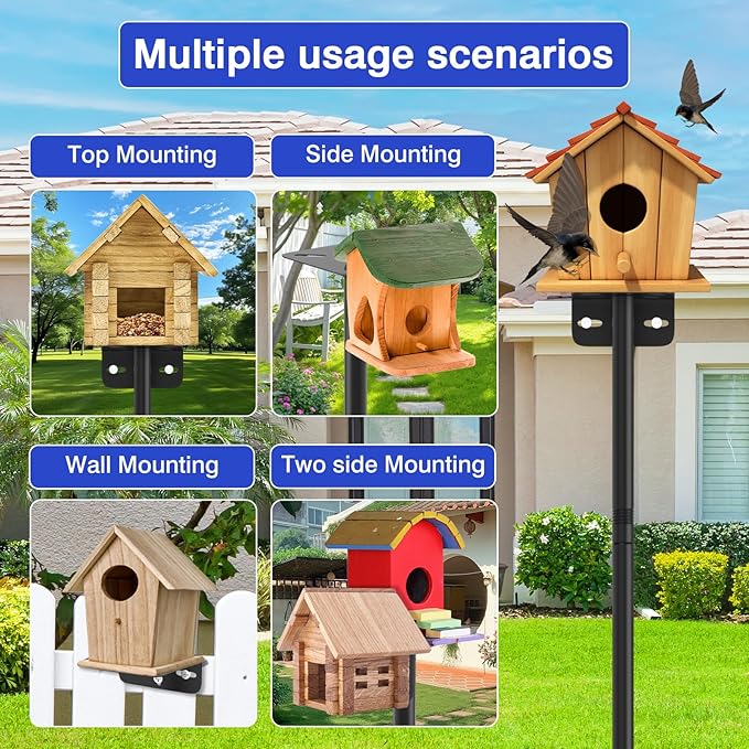 80 Inch Adjustable Bird Feeder Pole,Bird House Pole Suitable for Feeders & Birdhouse,Weather Station,Heavy-Duty Rustproof Design,Enhance Outdoor Decor & Birdwatching Experience