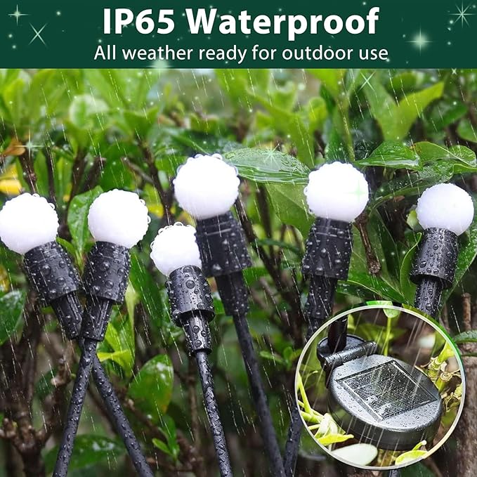 4-Pack Solar Garden Lights, 32 LED Solar Lights Outdoor for Garden Decor, Waterproof Firefly Light Outdoor (Sway by Wind), Swaying Light for Outside Yard Pathway Landscape Decorations (Warm White)