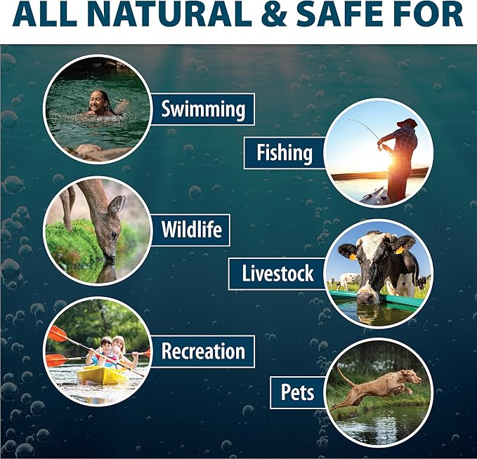 Airmax Pond Dye Packets Natures Blue Colorant for Large Pond & Lake, Beneficial UV Blocking Color Concentrate, Maintain Clean & Clear Pond, Fish, Bird & Animal Safe, Easy Treatment, 4 Soluble Packets