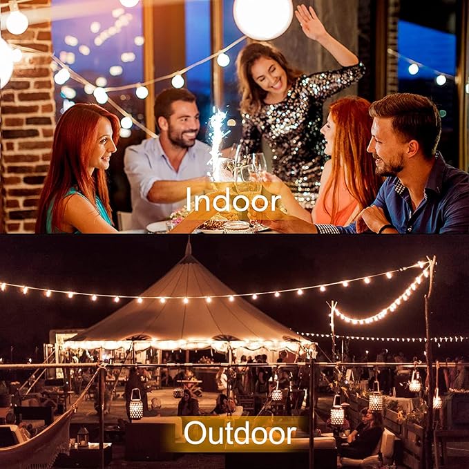 100Ft G40 Outdoor String Lights Patio Lights with 100 Edison Globe Bulbs, Connectable Outdoor String Lights Waterproof UL Listed for Indoor Porch Party Wedding Deck Balcony Wedding Party Decor- White