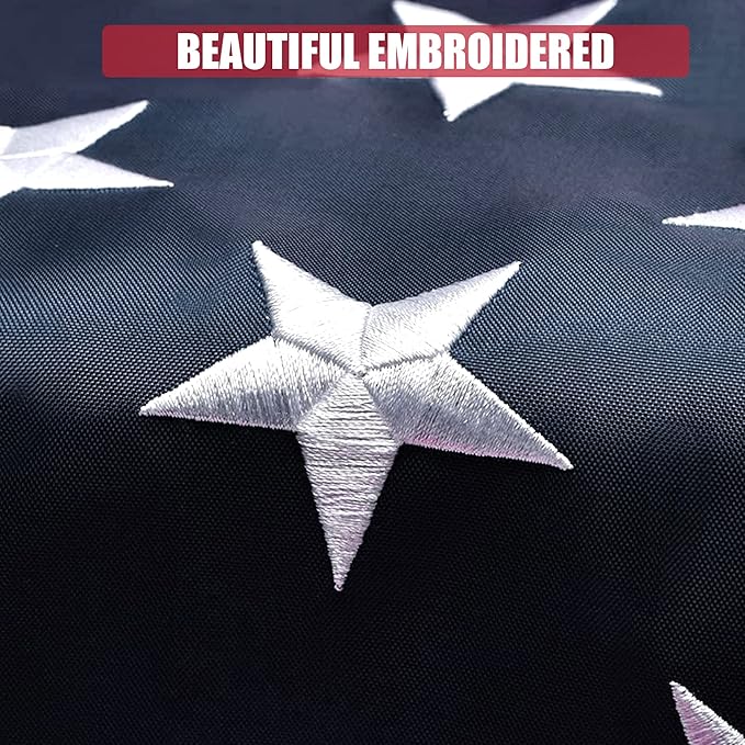 American Flag 30x50 Ft, Outdoor Premium US Flags, Heavy Duty Durable, 420D Oxford Nylon, Embroidered Stars, Brass Grommets