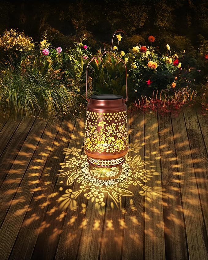 Hummingbird Solar Lanterns Outdoor Waterproof, Mothers Day Gifts Birthday Gifts for Women Mom Grandma Sister, Hanging Solar Lantern Garden Decor for Outside Yard Patio Porch Pathway Lawn Balcony