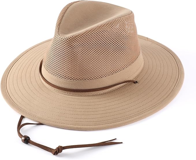 Home Prefer Cotton Summer Fedora Hat Wide Brim Sun Hats for Men Women UPF 50+ Sun Protection Cap for Fishing Hiking