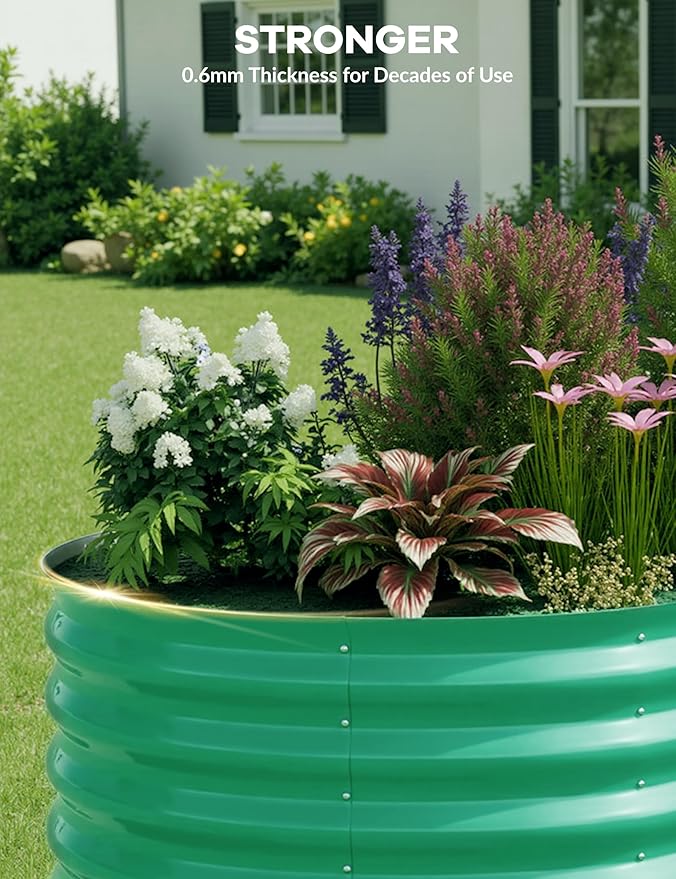 6x3x2 ft Raised Garden Bed,Galvanized Raised Planter Boxes Outdoor with Easy Assembly, Large Garden Bed for Vegetables, Fruits, Flower,Raised Garden Bed,Green