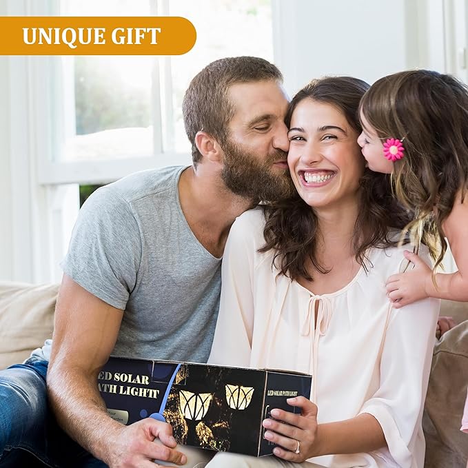 GIGALUMI Solar Lights Outdoor Waterproof, 8 Pack LED Solar Garden Lights, Solar Lights for Outside, Garden Decor for Yard, Patio, Landscape, Planter, Walkway (Warm White)