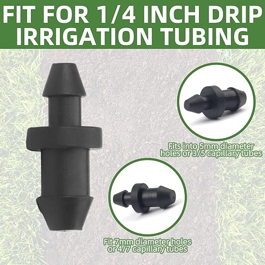 50PCS Drip Line Plugs Drip Irrigation 1/4" Barbed Tubing End Plugs, Tubing End Cap Irrigation Stopper Goof-Hole Plugs Drip for Sprinkler Systems 1/4 Drip Irrigation Fittings Plugs Connectors