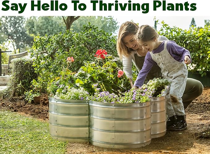 Galvanized Raised Garden Beds Outdoor // 3×3×1 ft Planter Raised Beds for Gardening, Vegetables, Flowers // Large Metal Garden Box (Silver) // Patented Tool-Free Design