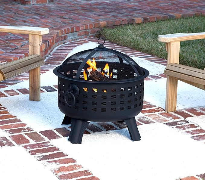 Amazon Basics 27 inch Steel Round Lattice Fire Pit
