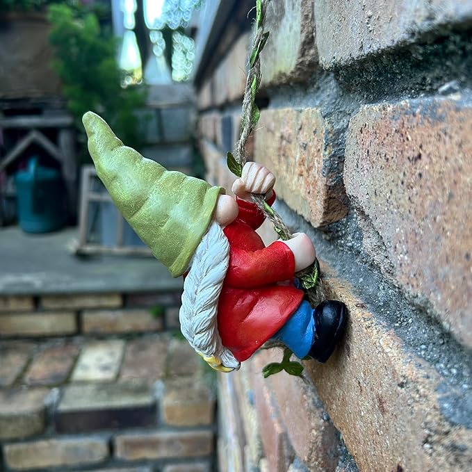 Hanging Gnome Garden Statue Decoration,Climbing Garden Gnomes Statue Figurine Ornament for Indoor Outdoor Home Garden Decor，Gift for Women,mom