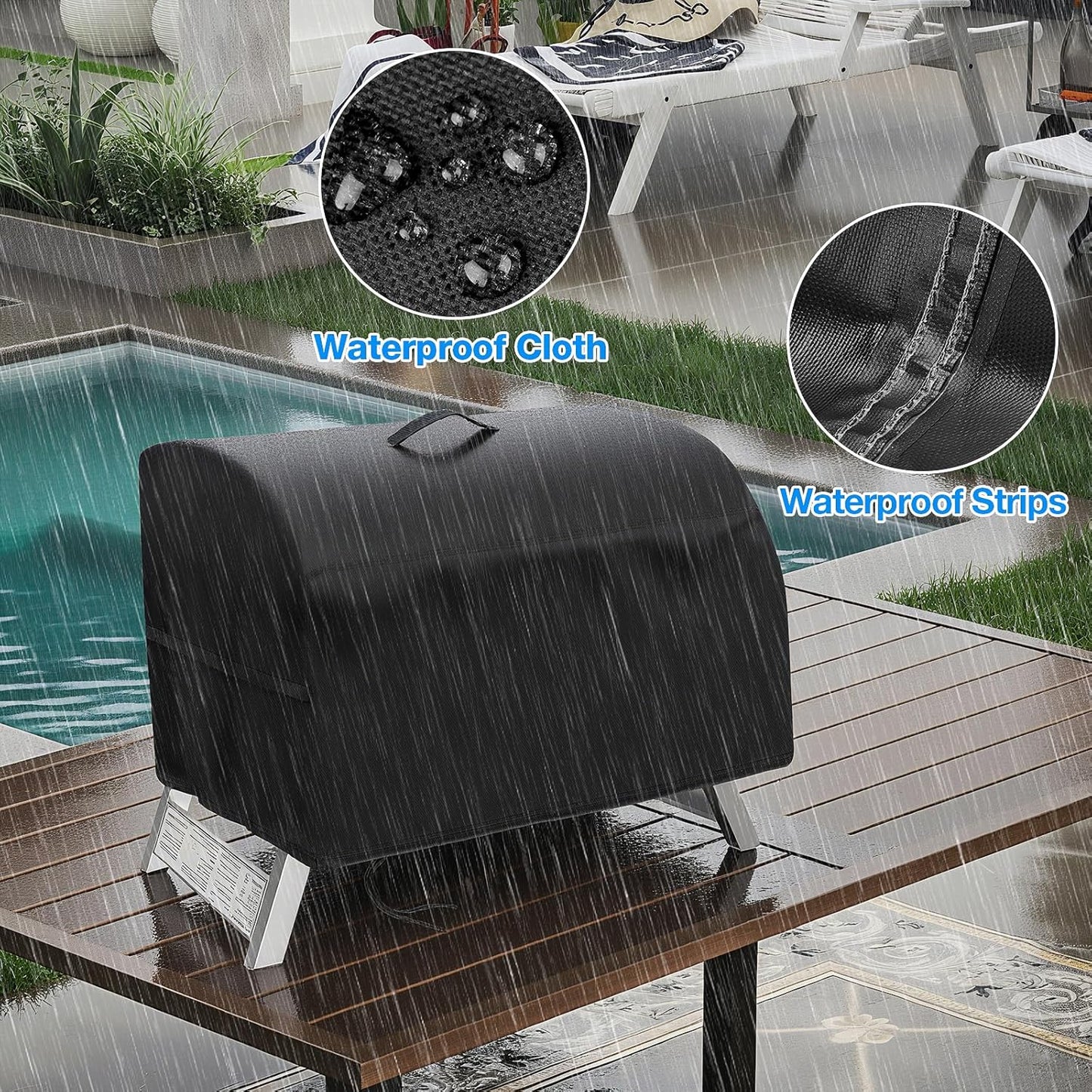 Grill Cover for Nexgrill Fortress 2.0 2-Burner Tabletop Portable Grill, Heavy Duty 600D Waterproof Table Top BBQ Grill Cover