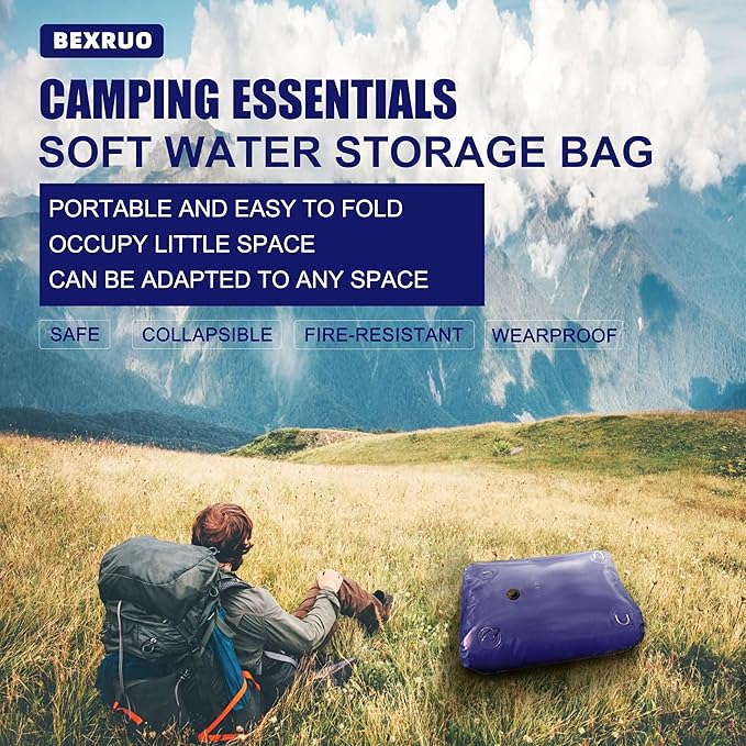 500Gal Portable Water Storage Bladder, Foldable Large Capacity Container Water Tank, Agricultural Irrigation, Camping, Firefighting, Outdoor Household Water