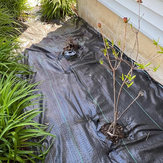 Heavy Duty Weed Barrier, 3.2oz Black Weed Blocker Fabric, Garden Fabric Weed Barrier, Weed Control Fabric Ground Cover, Landscape Fabric for Road, Gardening Mat (3FT*300FT)