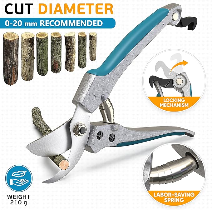 Gardening Tools Set from Alloy Steel - Heavy Duty Garden Tool Set with Light & Rubber Non-Slip Handle - Gardening Tool Kit - Ergonomic Garden Hand Tools - Gardening Gifts for Men and Women